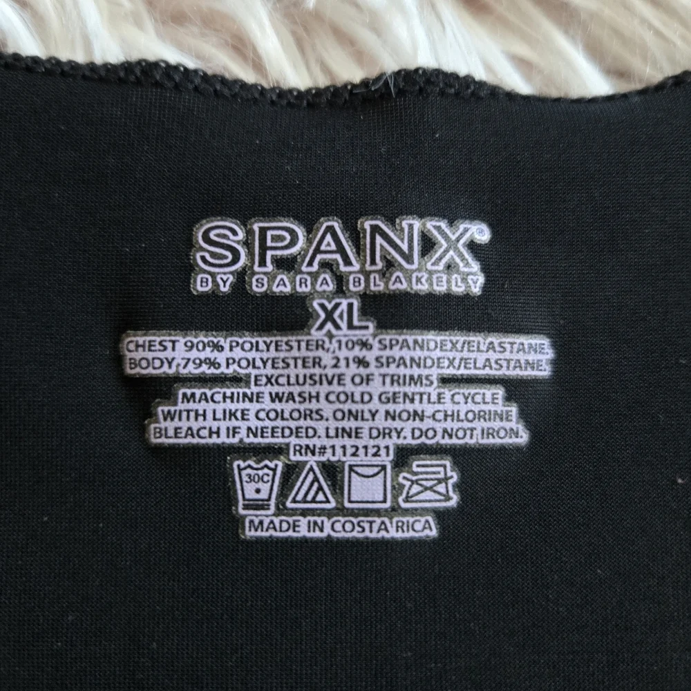 SPANX black v-neck lace shapewear tank top Hide & Sleek cami XL bodyshaper shirt - Picture 2 of 5